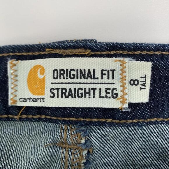 Carhartt Womens Sz 8 Tall Rugged Flex Relaxed Fit Jeans Stretch Blue - Picture 7 of 9